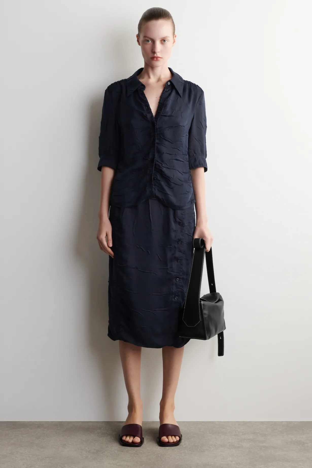 GATHERED CRINKLED SHIRT