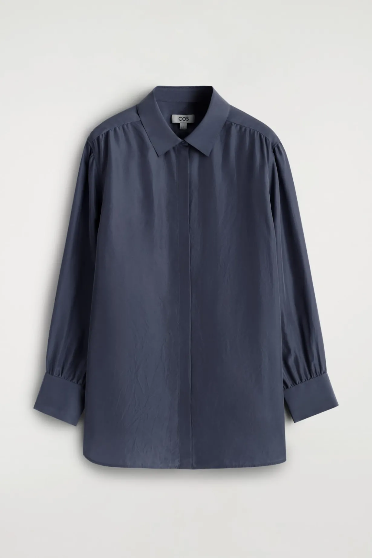 GATHERED CRINKLED-SILK SHIRT