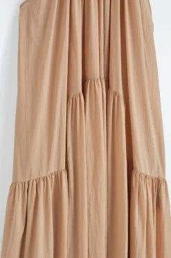 GATHERED HALTERNECK MAXI DRESS