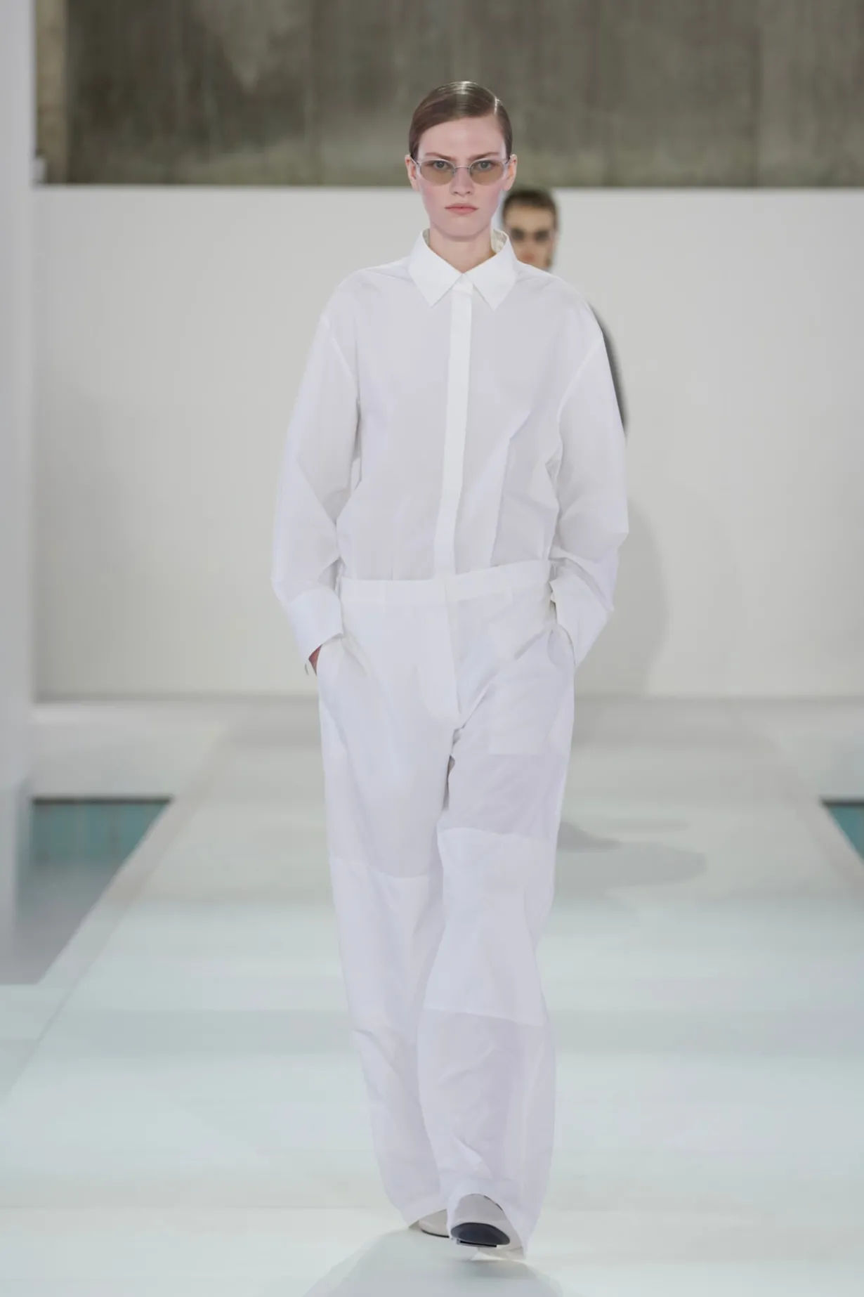 GATHERED PANELLED COTTON PANTS