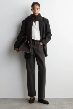 GATHERED PIMA COTTON BLOUSE