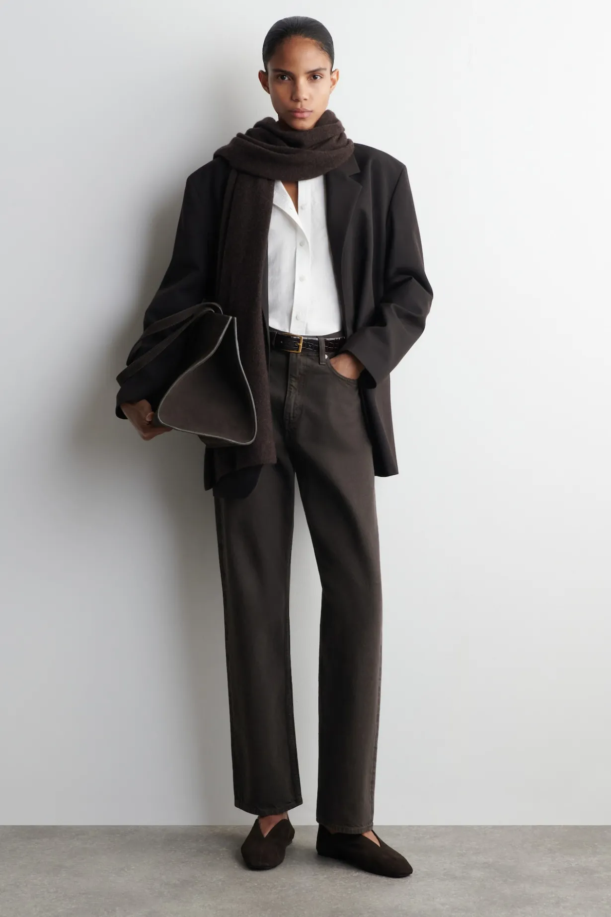 GATHERED PIMA COTTON BLOUSE