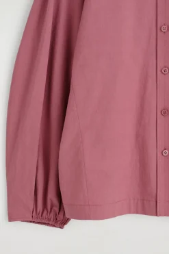 GATHERED PIMA COTTON BLOUSE