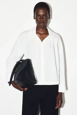 GATHERED PIMA COTTON SHIRT