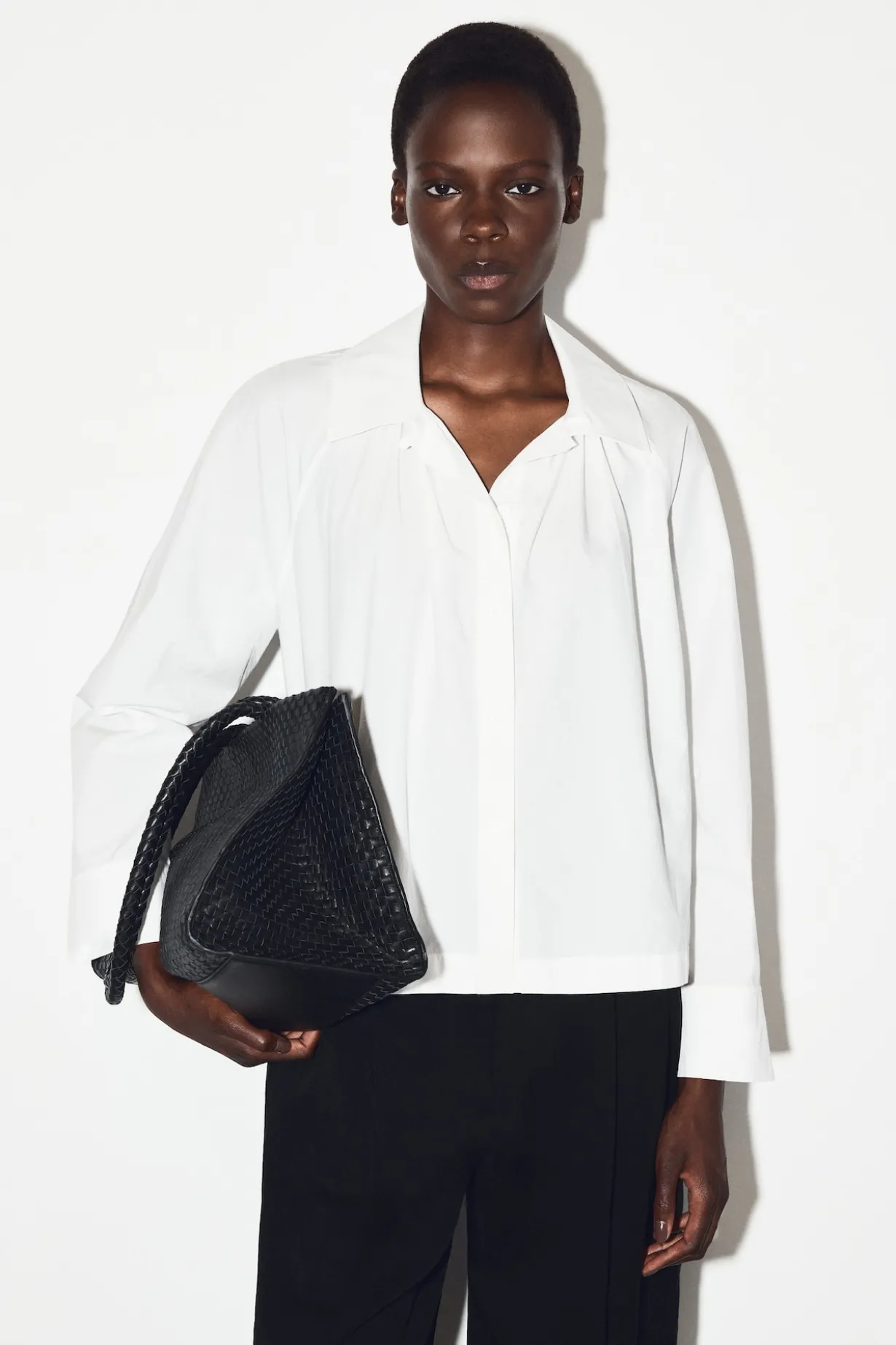 GATHERED PIMA COTTON SHIRT