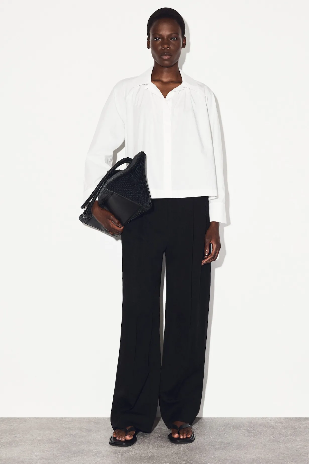 GATHERED PIMA COTTON SHIRT