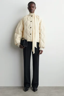 GATHERED QUILTED DOWN JACKET