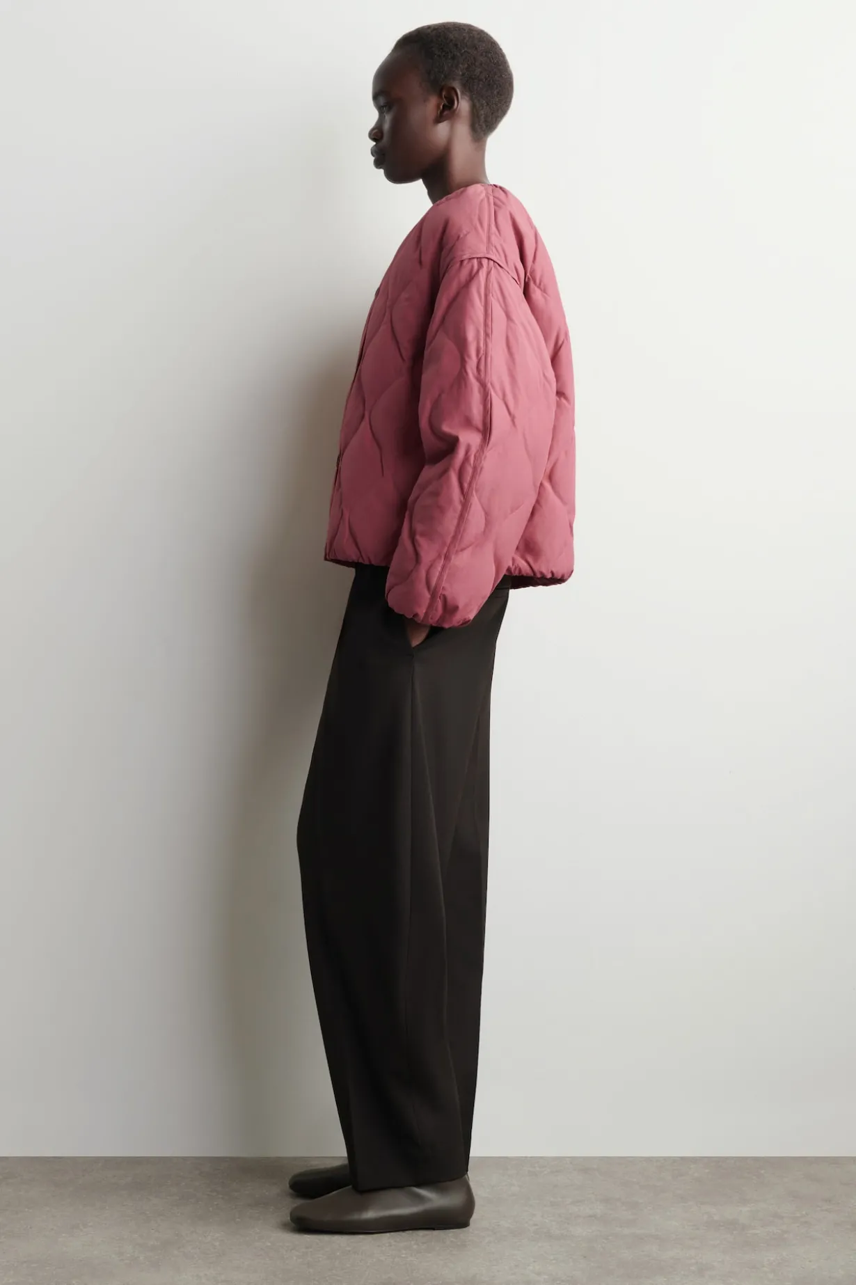GATHERED QUILTED DOWN JACKET