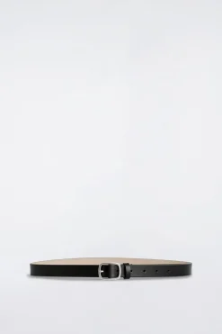 GRAINED-LEATHER BELT