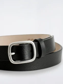 GRAINED-LEATHER BELT