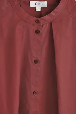 GRANDAD-COLLAR COTTON SHIRT