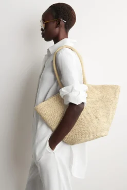 HAND-WOVEN MARKET TOTE - STRAW