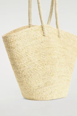 HAND-WOVEN MARKET TOTE - STRAW