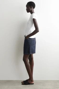 HIGH-RISE DENIM SHORTS