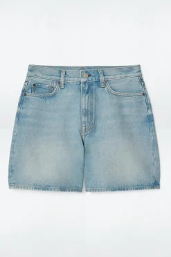 HIGH-RISE DENIM SHORTS