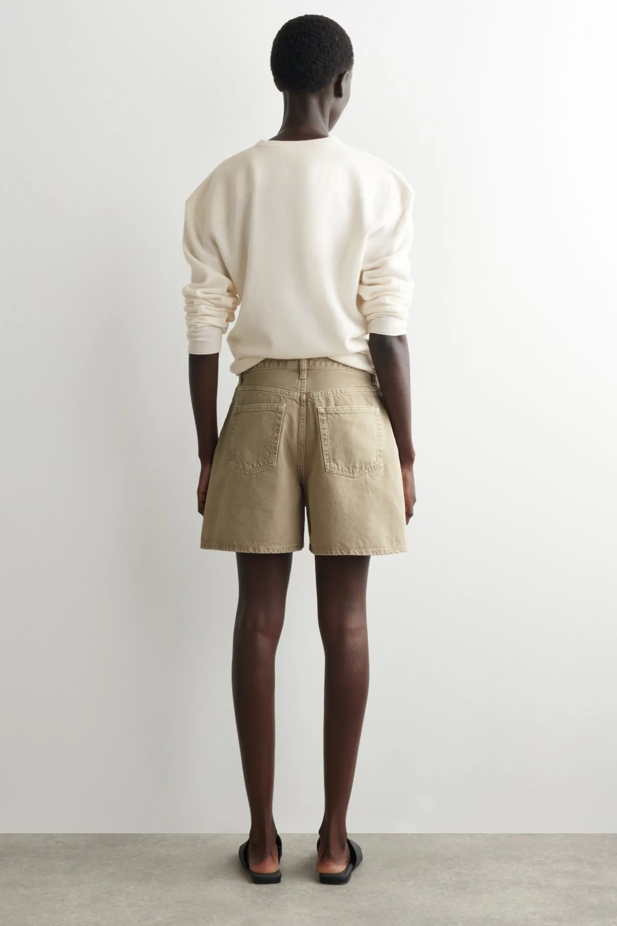HIGH-RISE DENIM SHORTS