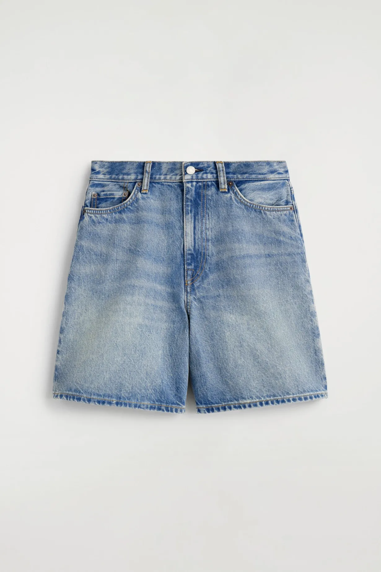 HIGH-RISE DENIM SHORTS