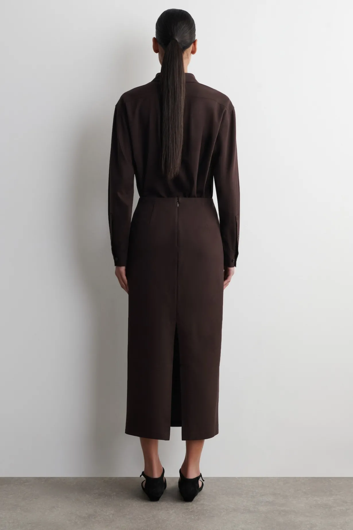 JERSEY MIDI PENCIL SKIRT