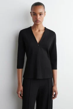 JERSEY V-NECK TOP