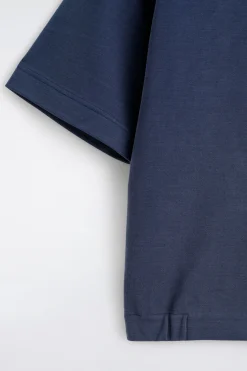JERSEY-BONDED COTTON-TWILL POLO SHIRT