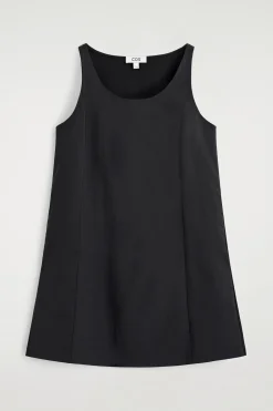 JERSEY-PANELED NYLON MINI DRESS