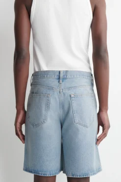 KNEE-LENGTH DENIM SHORTS