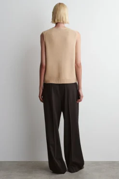 KNITTED CASHMERE-BLEND TANK