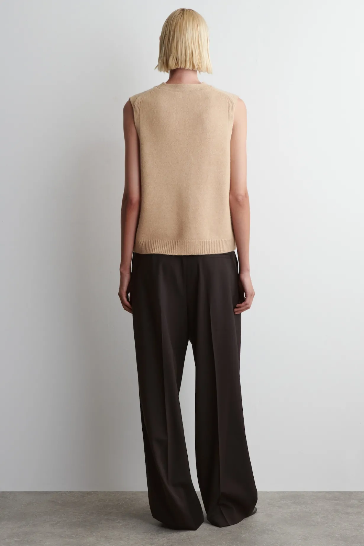 KNITTED CASHMERE-BLEND TANK