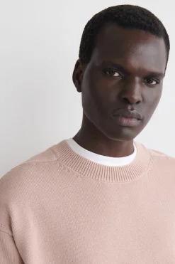 KNITTED COTTON CREW-NECK SWEATER