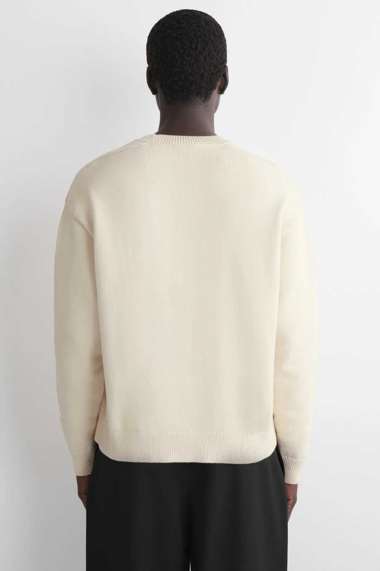 KNITTED COTTON CREW-NECK SWEATER