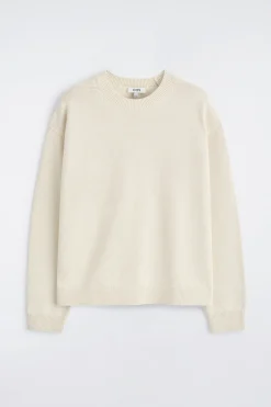 KNITTED COTTON CREW-NECK SWEATER