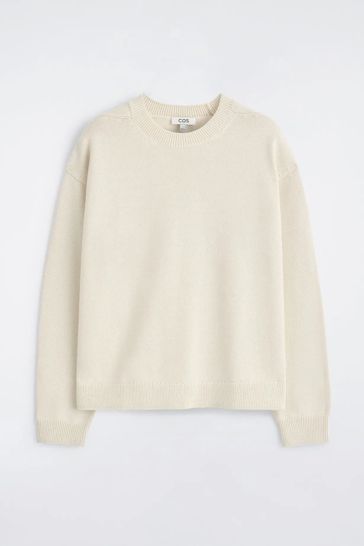 KNITTED COTTON CREW-NECK SWEATER