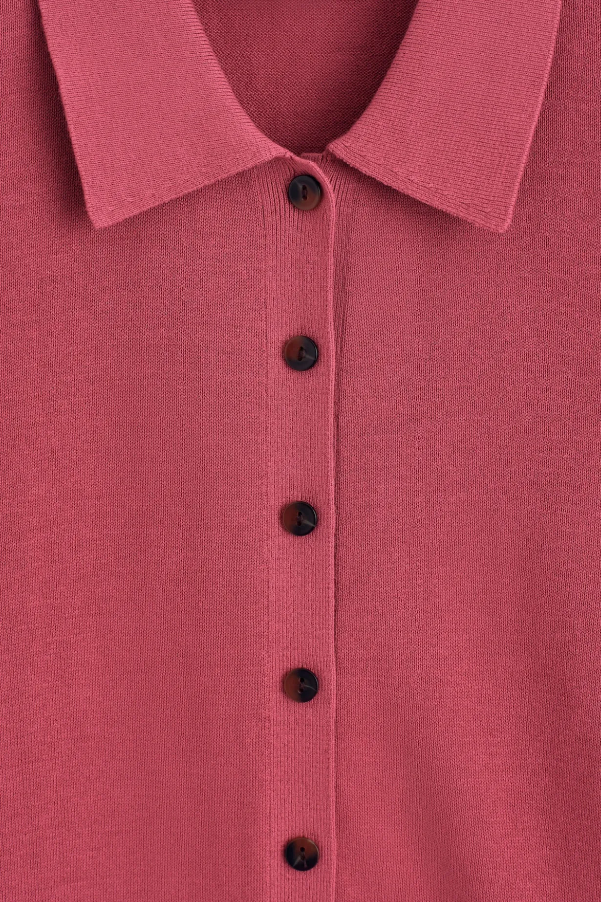 KNITTED COTTON POLO CARDIGAN