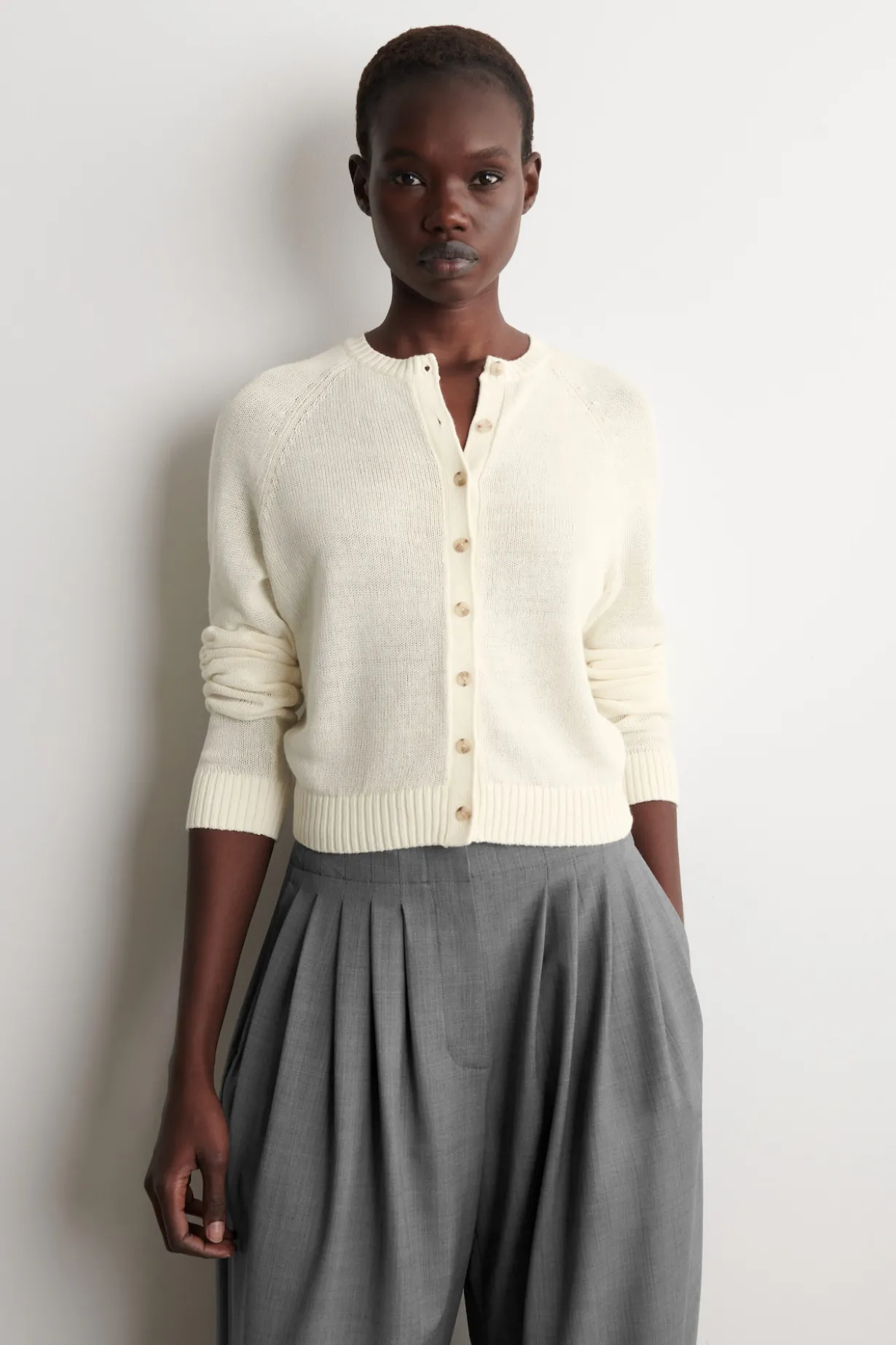 KNITTED LINEN CARDIGAN
