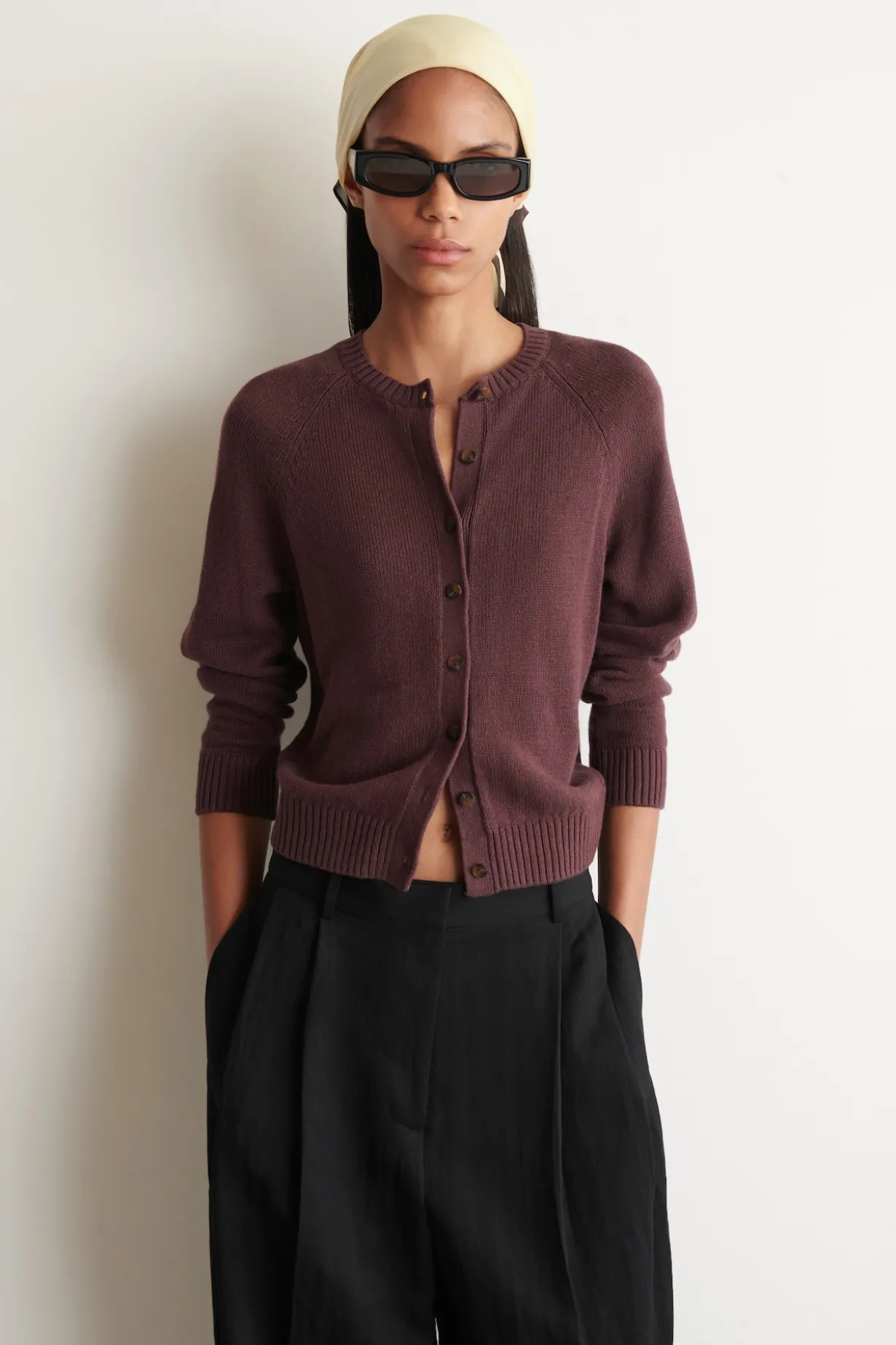 KNITTED LINEN CARDIGAN
