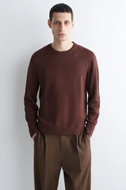 KNITTED LINEN CREW-NECK SWEATER