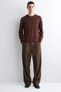 KNITTED LINEN CREW-NECK SWEATER