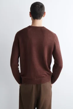 KNITTED LINEN CREW-NECK SWEATER