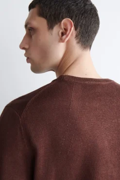 KNITTED LINEN CREW-NECK SWEATER