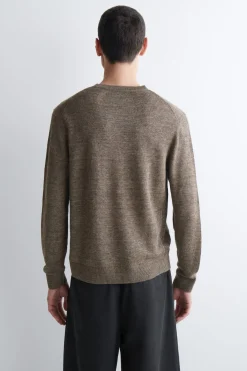 KNITTED LINEN CREW-NECK SWEATER