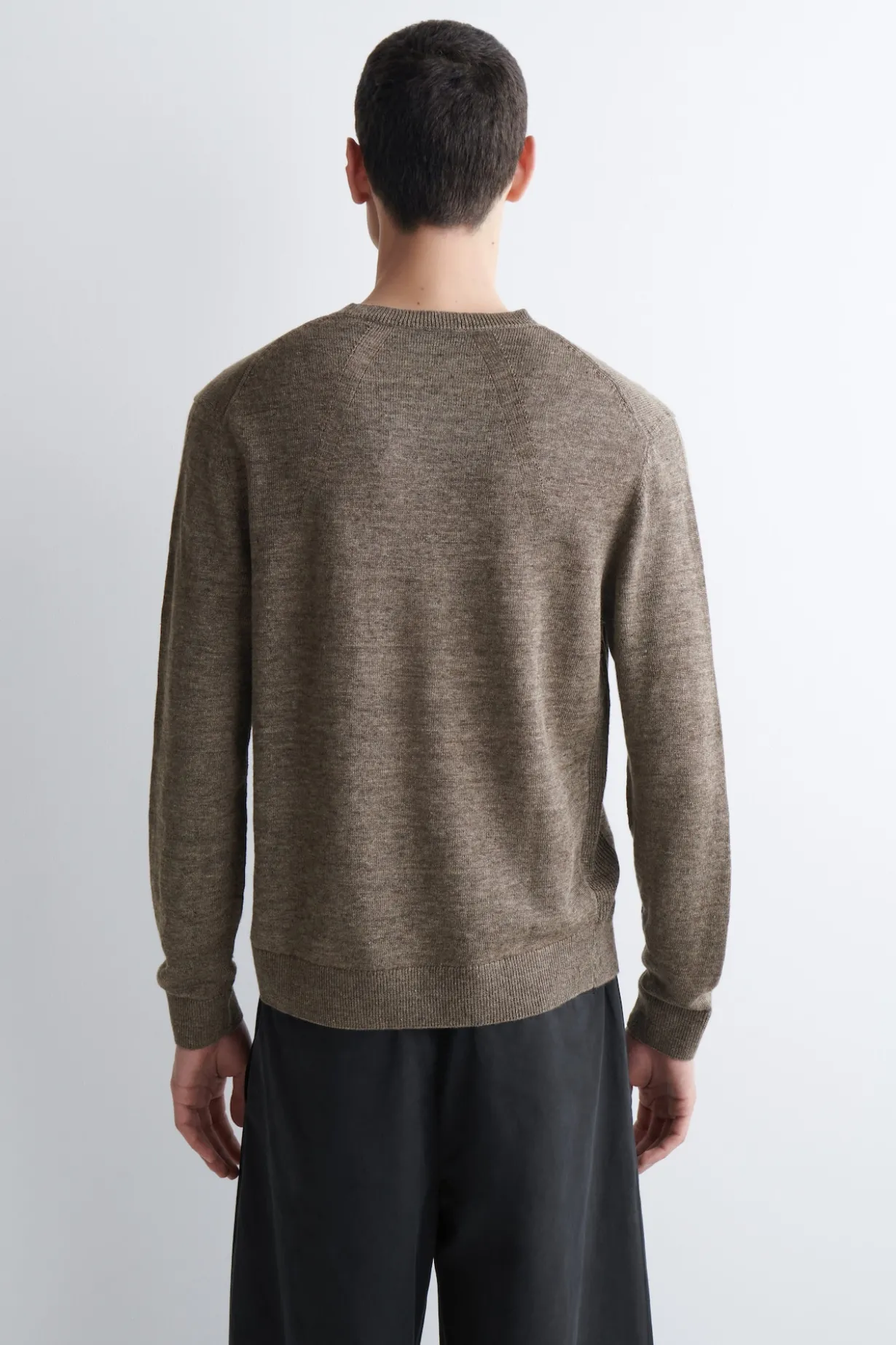 KNITTED LINEN CREW-NECK SWEATER