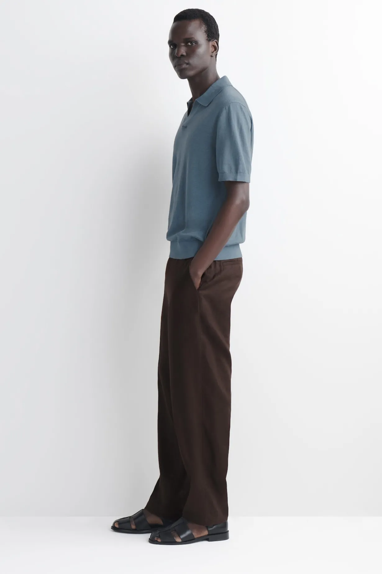 KNITTED LINEN POLO SHIRT