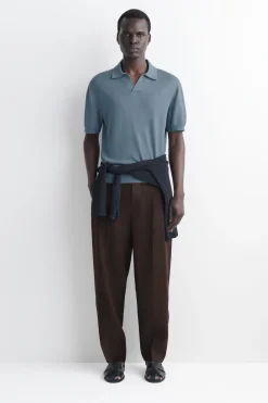 KNITTED LINEN POLO SHIRT