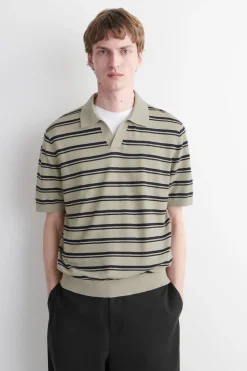KNITTED LINEN POLO SHIRT