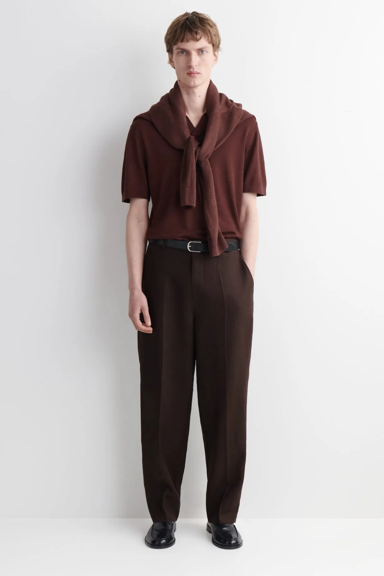 KNITTED LINEN POLO SHIRT