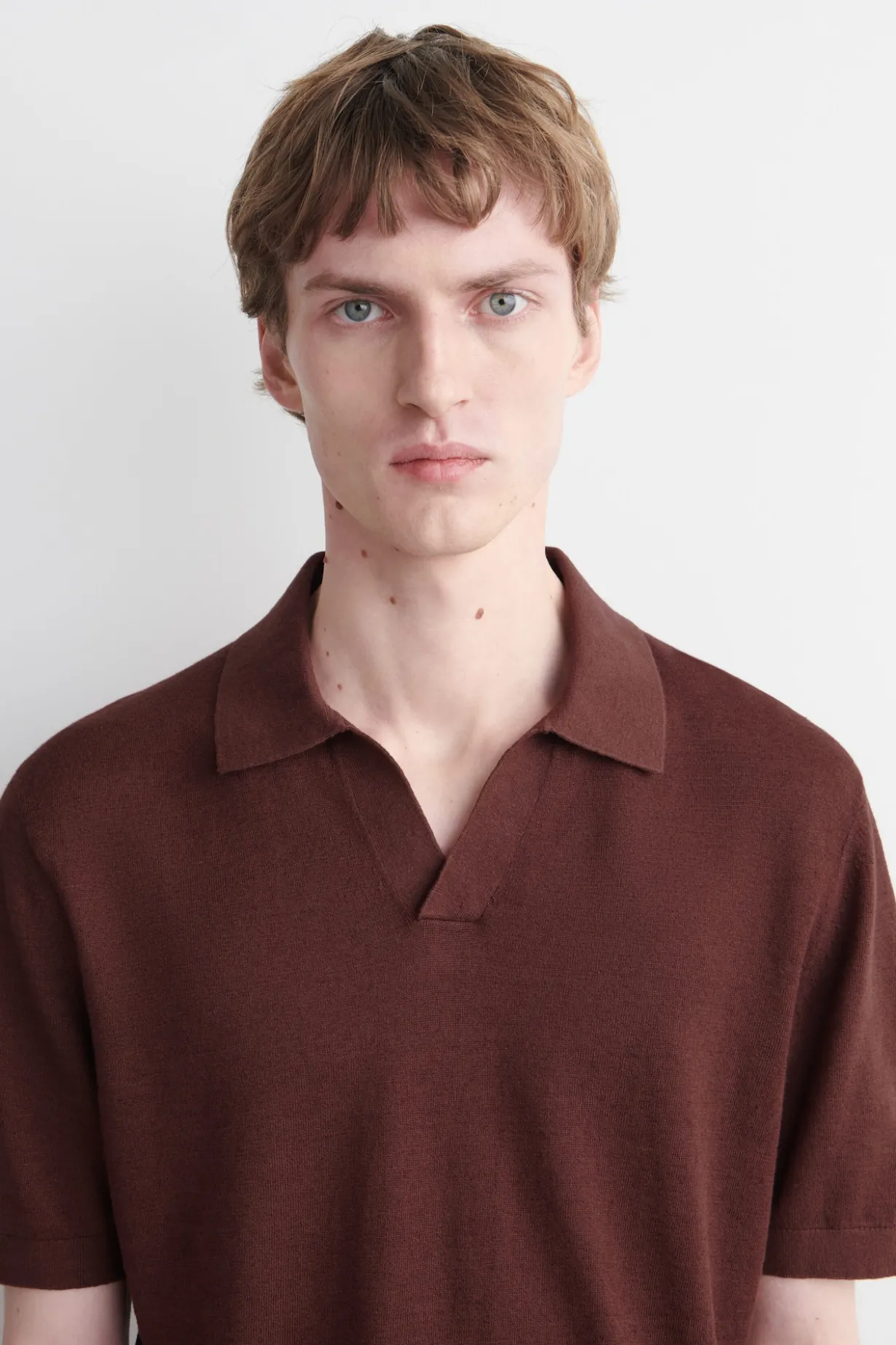 KNITTED LINEN POLO SHIRT