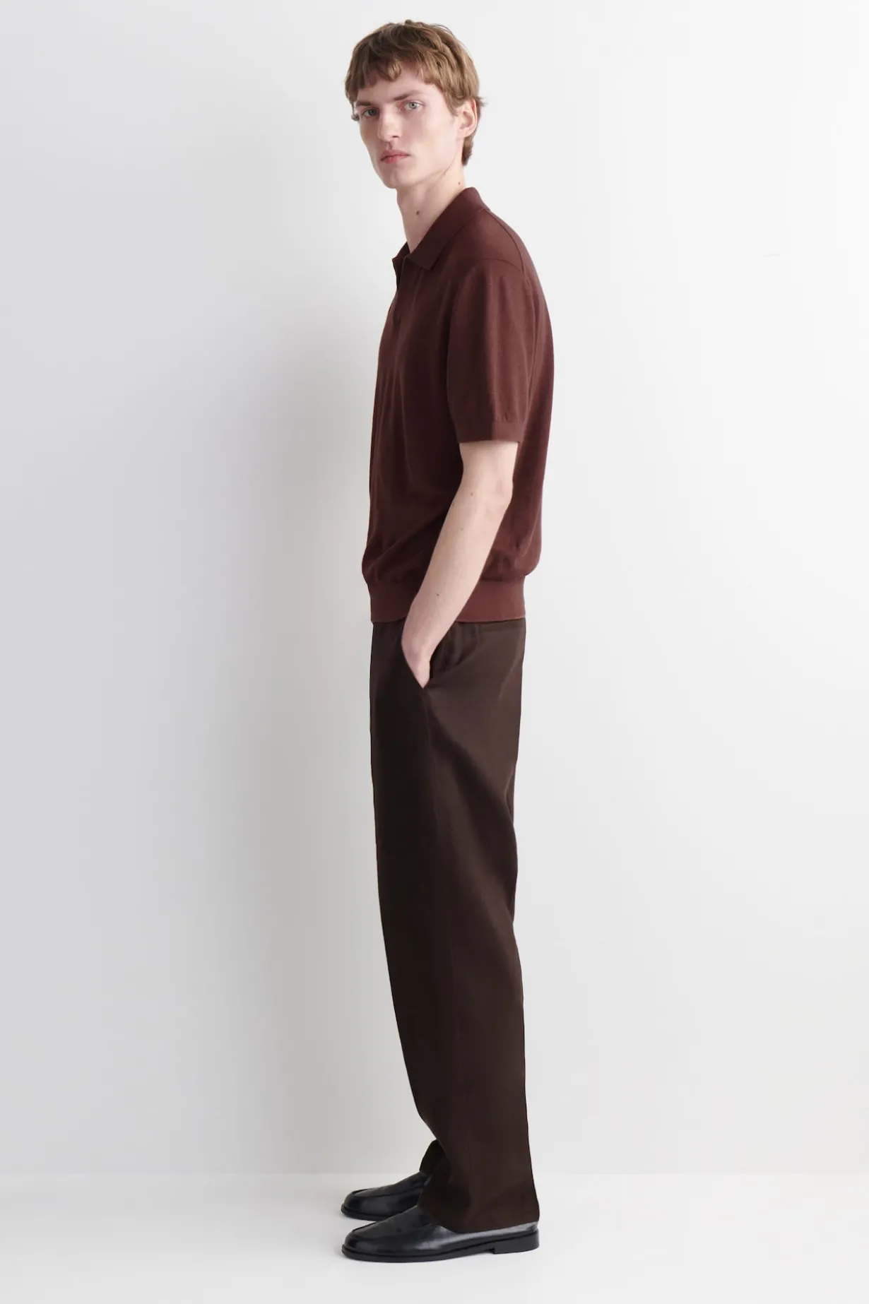 KNITTED LINEN POLO SHIRT