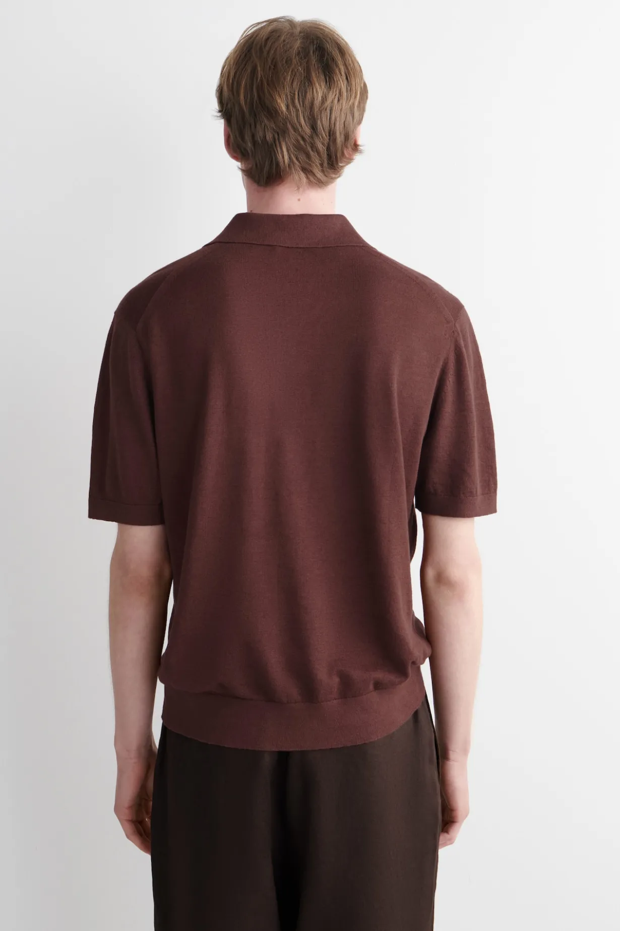 KNITTED LINEN POLO SHIRT