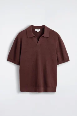 KNITTED LINEN POLO SHIRT