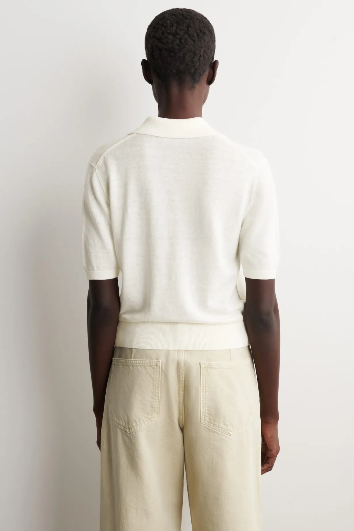 KNITTED LINEN-MERINO POLO SHIRT